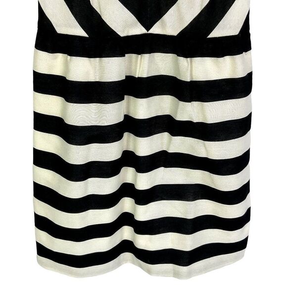 LOFT Striped Flare Dress, black & ivory, size 6 - Picture 3 of 12